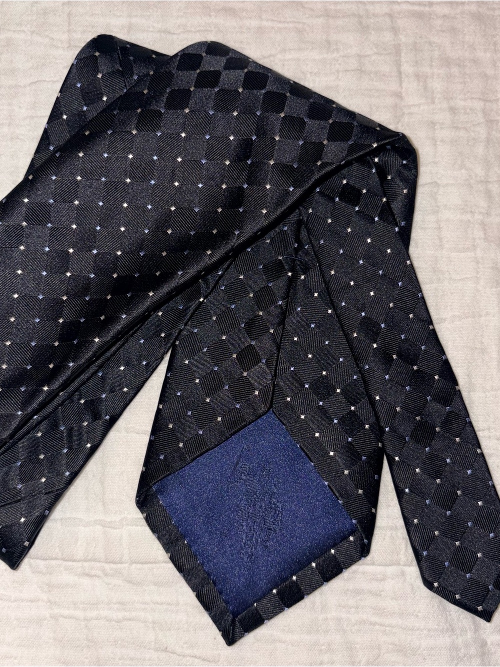 US POLO ASSN 100% Silk Tie black Label Slight Texture